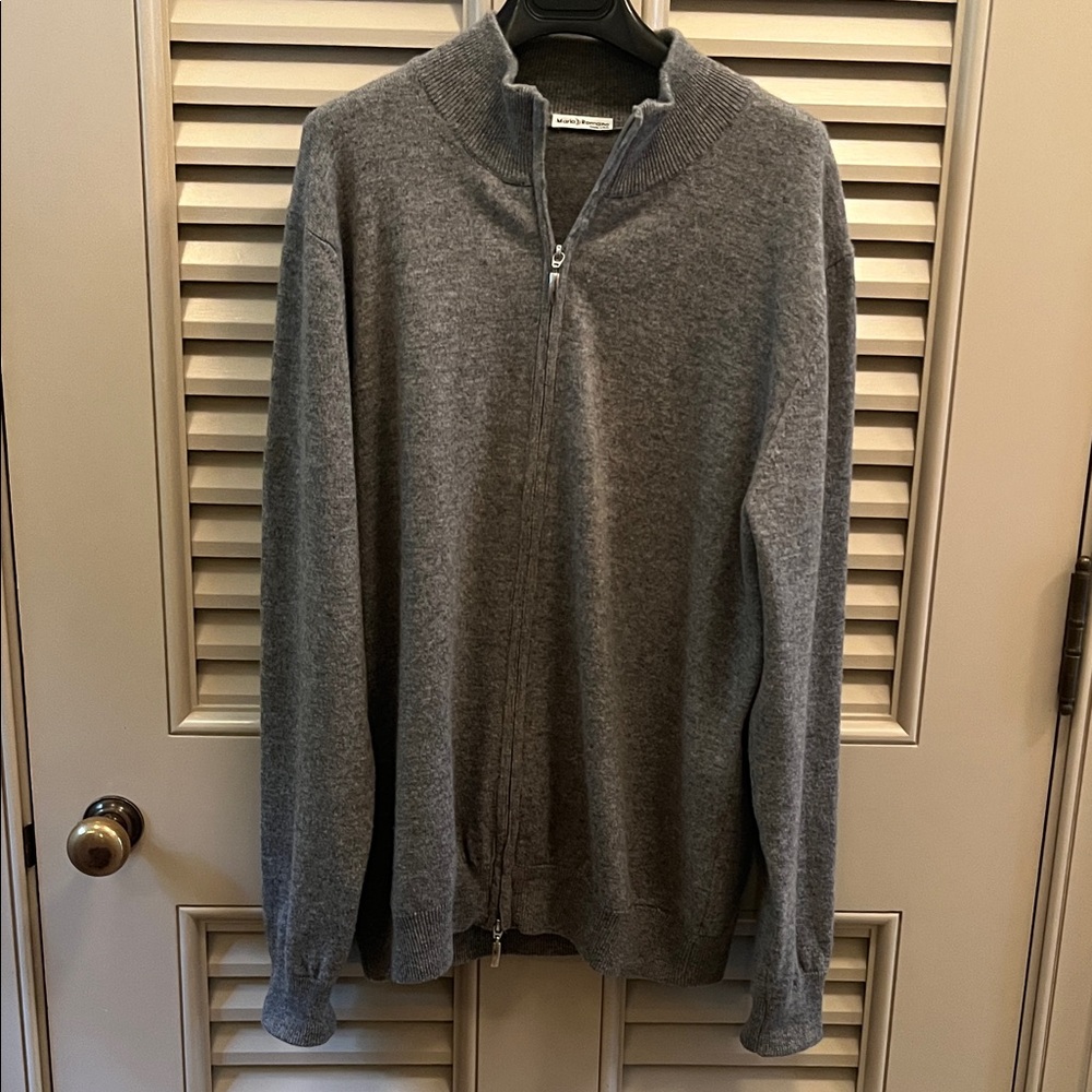 Mario Romano Gray Full-Zip Sweater